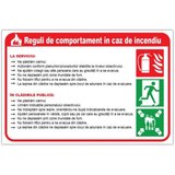 Placuta cu reguli de comportament in caz de incendiu